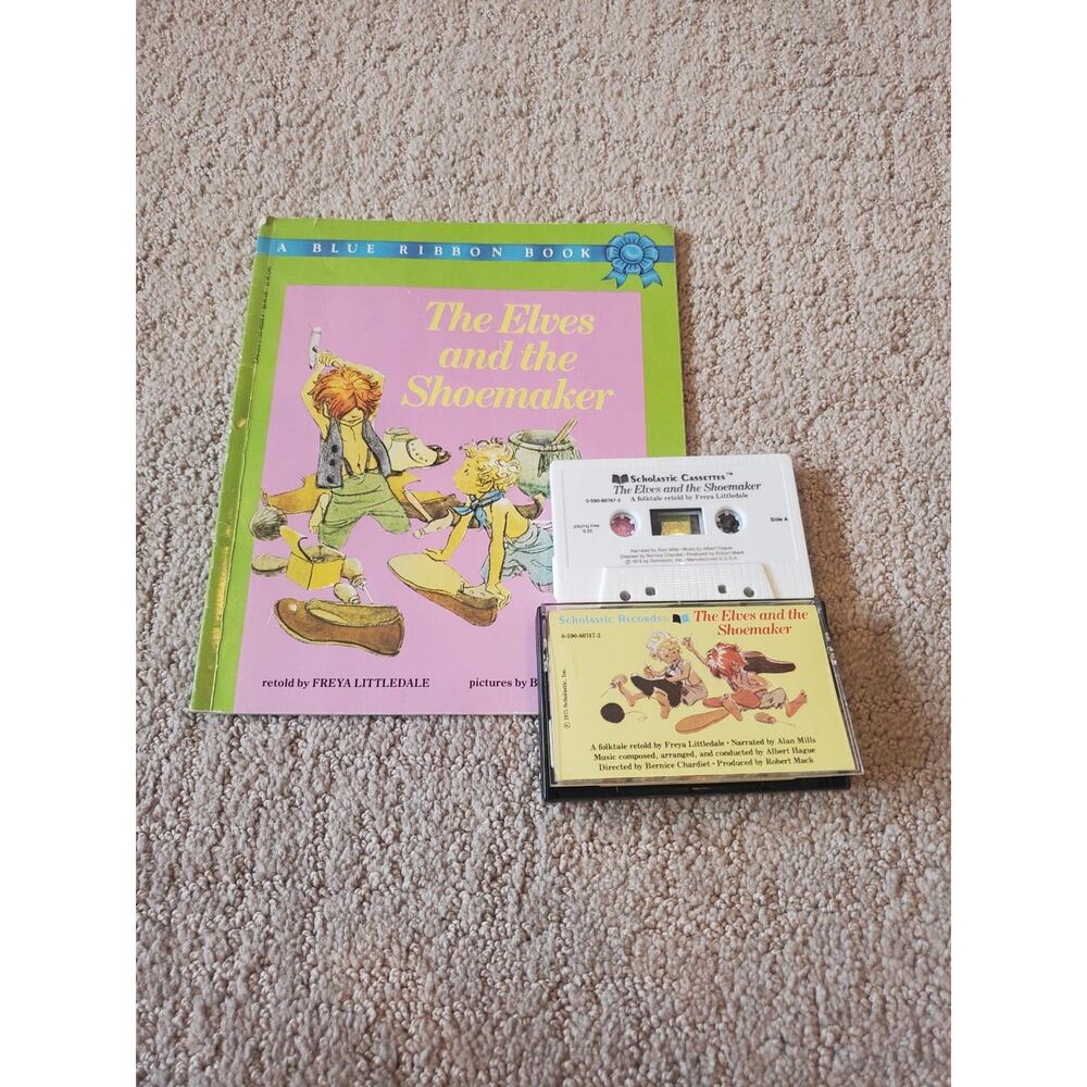 Vintage The Elves and the Shoemaker Book and Cassette Set Homeschool Teaching